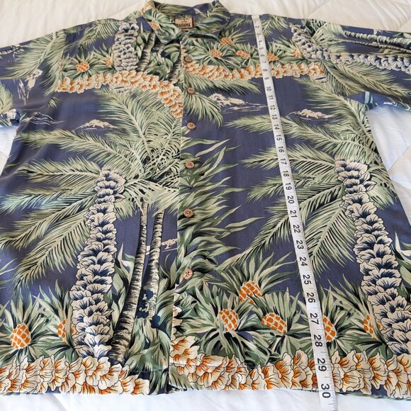 TOMMY BAHAMA Shirt Men's L Multicolor Floral Palm Tree Silk Hawaiian Loop Collar - Picture 15 of 15